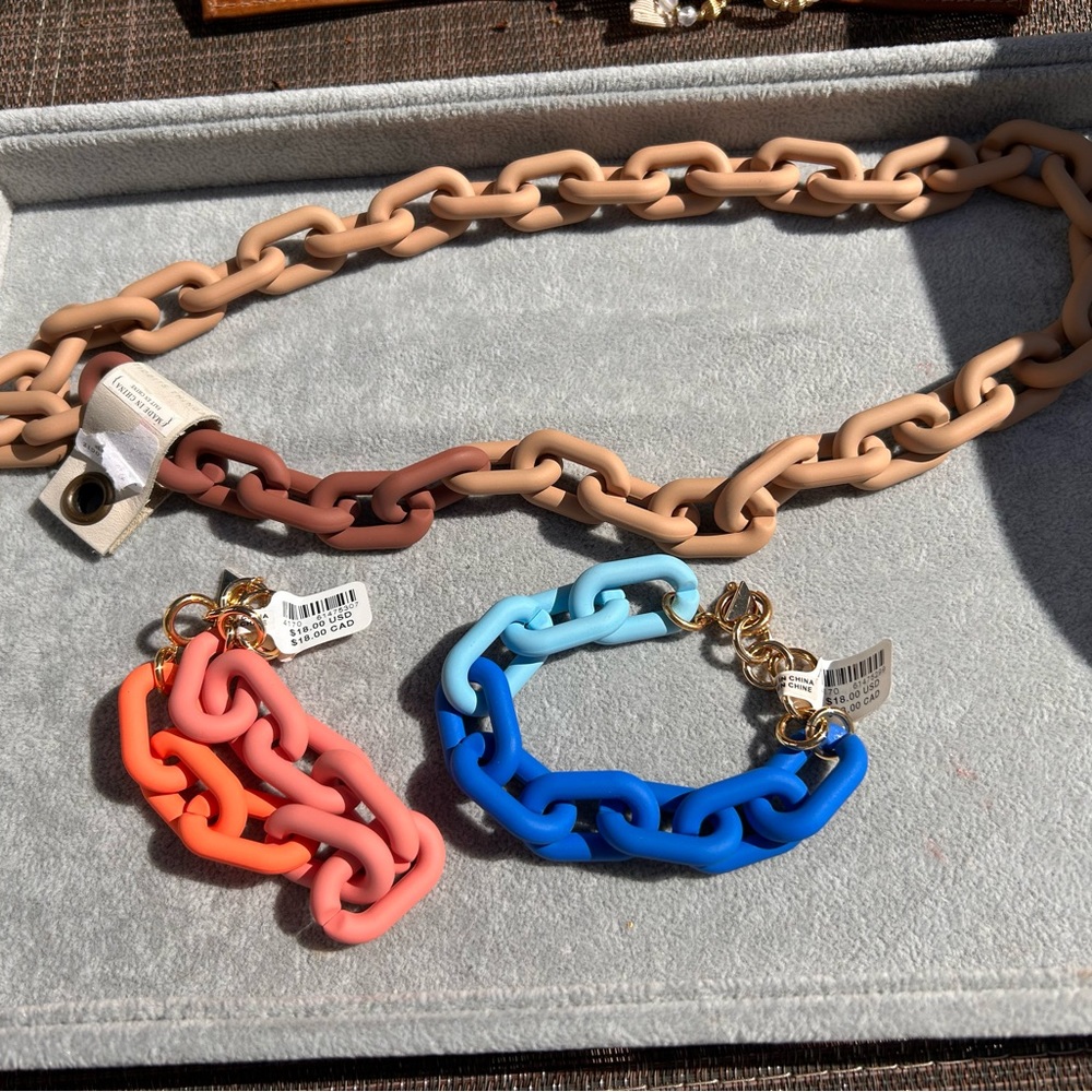 Anthropologie necklace and 2 bracelets